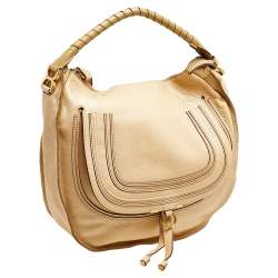 Pre Owned Chloe Beige Leather Marcie Hobo