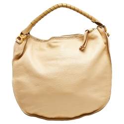 Pre Owned Chloe Beige Leather Marcie Hobo