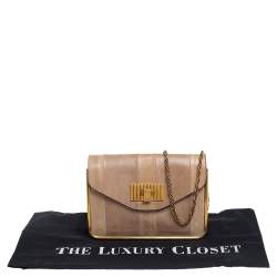 Pre Owned Chloe Beige Ayers and Karung Sally Shoulder Bag