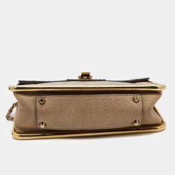 Pre Owned Chloe Beige Ayers and Karung Sally Shoulder Bag