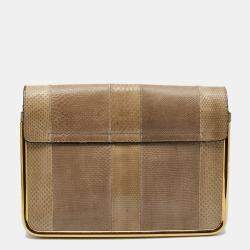 Pre Owned Chloe Beige Ayers and Karung Sally Shoulder Bag