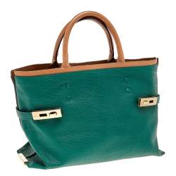 Pre Owned Chloe Green/Brown Leather Charlotte Tote