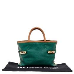 Pre Owned Chloe Green/Brown Leather Charlotte Tote
