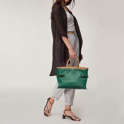 Pre Owned Chloe Green/Brown Leather Charlotte Tote