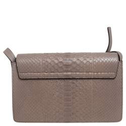 Pre Owned حقيبة كتف كلوي فايي جلد وجلد ثعبان رمادي صغيرة