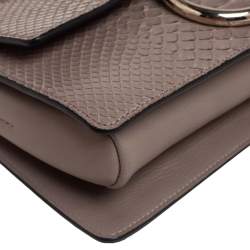 Pre Owned حقيبة كتف كلوي فايي جلد وجلد ثعبان رمادي صغيرة