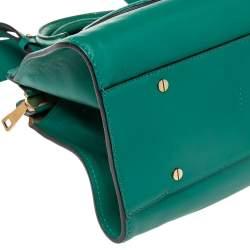 Pre Owned Chloe Green Leather and Snakeskin Trim Medium Everston Satchel