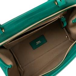 Pre Owned Chloe Green Leather and Snakeskin Trim Medium Everston Satchel