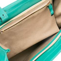 Pre Owned Chloe Green Leather and Snakeskin Trim Medium Everston Satchel