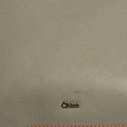 Chloe Grey/Orange Leather Top Zip Pouch 