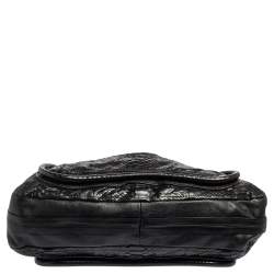 Pre Owned Chloe Black Python and Leather Medium Paraty Shoulder Bag