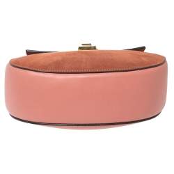 Chloe Pink Leather and Suede Medium Drew Shoulder Bag