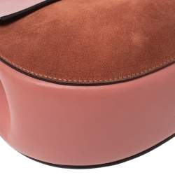 Chloe Pink Leather and Suede Medium Drew Shoulder Bag