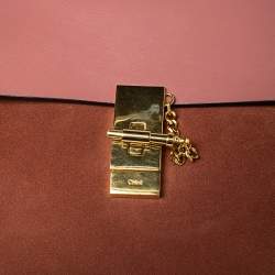 Chloe Pink Leather and Suede Medium Drew Shoulder Bag