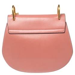 Chloe Pink Leather and Suede Medium Drew Shoulder Bag