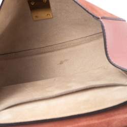 Chloe Pink Leather and Suede Medium Drew Shoulder Bag
