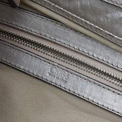 Pre Owned Chloe Metallic Gold/Beige Leather Heloise Satchel