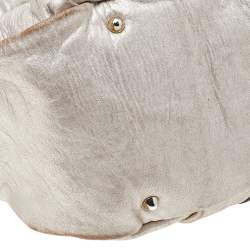 Pre Owned Chloe Metallic Gold/Beige Leather Heloise Satchel