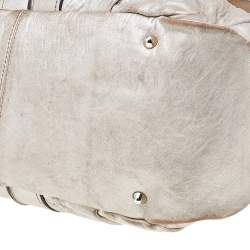 Pre Owned Chloe Metallic Gold/Beige Leather Heloise Satchel