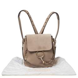 Chloe Grey Leather and Suede Medium Faye Backpack
