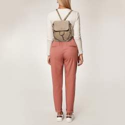 Chloe Grey Leather and Suede Medium Faye Backpack