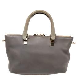 Chloe Grey/Beige Leather Small Baylee Tote