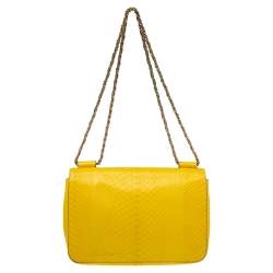 مملوكة مسبقًا حقيبة كتف كلوي السي متوسطة جلد ثعبان أصفر