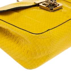 مملوكة مسبق ًا حقيبة كتف كلوي السي متوسطة جلد ثعبان أصفر