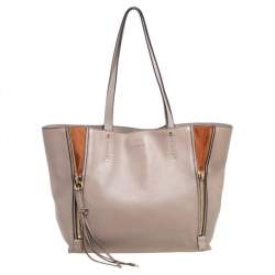 Pre Owned Chloe Beige-Brown Leather And Suede Milo Tote