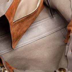 Pre Owned Chloe Beige-Brown Leather And Suede Milo Tote