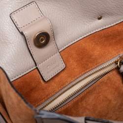 Pre Owned Chloe Beige-Brown Leather And Suede Milo Tote