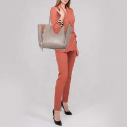 Pre Owned Chloe Beige-Brown Leather And Suede Milo Tote