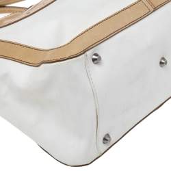 Pre Owned Chloe Light Cream Canvas and Leather Satchel