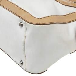 Pre Owned Chloe Light Cream Canvas and Leather Satchel