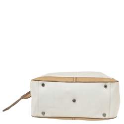 Pre Owned Chloe Light Cream Canvas and Leather Satchel