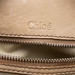 Pre Owned Chloe Light Cream Canvas and Leather Satchel
