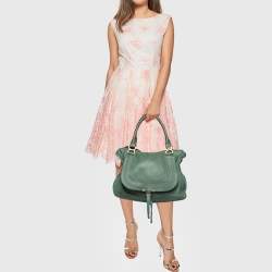 Pre Owned Chloe Green Leather Large Marcie Satchel
