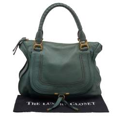 Pre Owned Chloe Green Leather Large Marcie Satchel