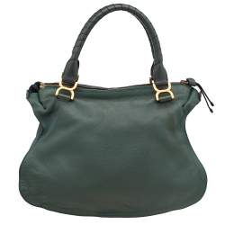 Pre Owned Chloe Green Leather Large Marcie Satchel