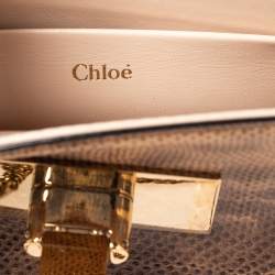 Pre Owned حقيبة كتف كلوي سالي صغيرة جلد وترتر كارونج بني