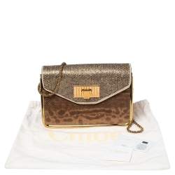 Pre Owned حقيبة كتف كلو ي سالي صغيرة جلد وترتر كارونج بني