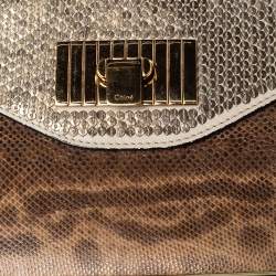 Pre Owned حقيبة كتف كلوي سالي صغيرة جلد وترتر كارونج بني