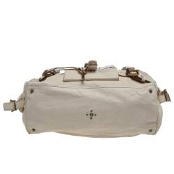 Pre Owned Chloe Off-White Leather Front Pocket Paddington Satchel