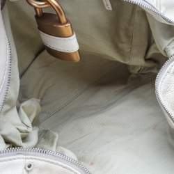 Pre Owned Chloe Off-White Leather Front Pocket Paddington Satchel