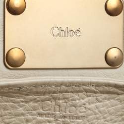 Pre Owned Chloe Off-White Leather Front Pocket Paddington Satchel