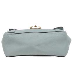 Pre Owned Chloe Mint Green Leather Medium Elsie Shoulder Bag