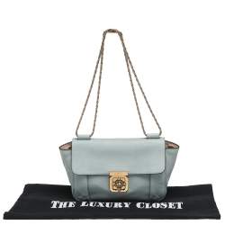 Pre Owned Chloe Mint Green Leather Medium Elsie Shoulder Bag