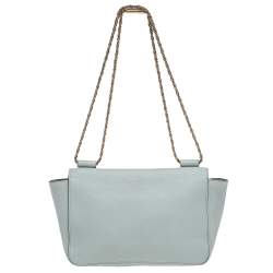 Pre Owned Chloe Mint Green Leather Medium Elsie Shoulder Bag