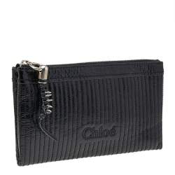 Pre Owned Chloe Black Leather Zip Pouch
