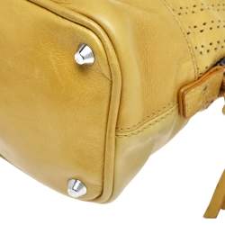 Pre Owned Chloe Yellow Leather Curcuma Perforated Kerala Satchel